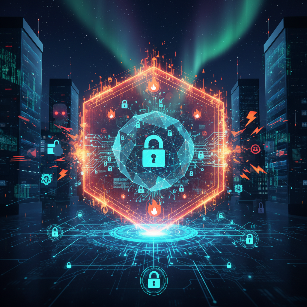 Security and data validation concept showing digital locks and cryptographic verification