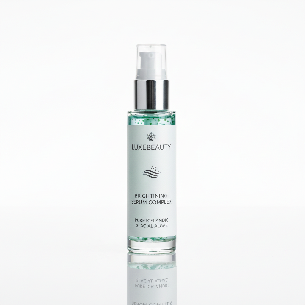 Pure Icelandic glacial algae harvested sustainably for LuxeBeauty brightening serum complex