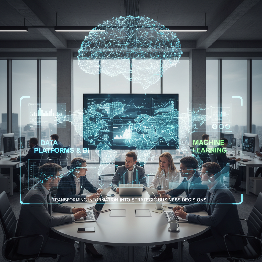 Commercial business purchasing and procurement professionals in a modern corporate office