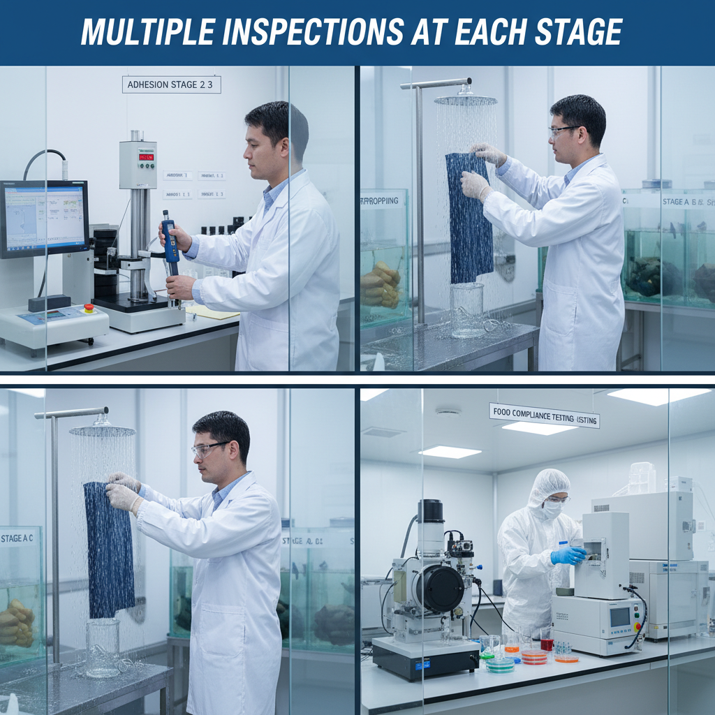 Quality control laboratory with equipment and technician in bright clean environment