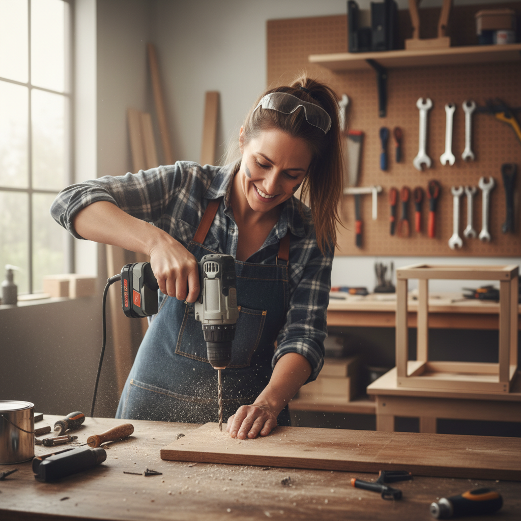 Jennifer Kowalski, woodworker homeowner from Summit NJ, smiling portrait