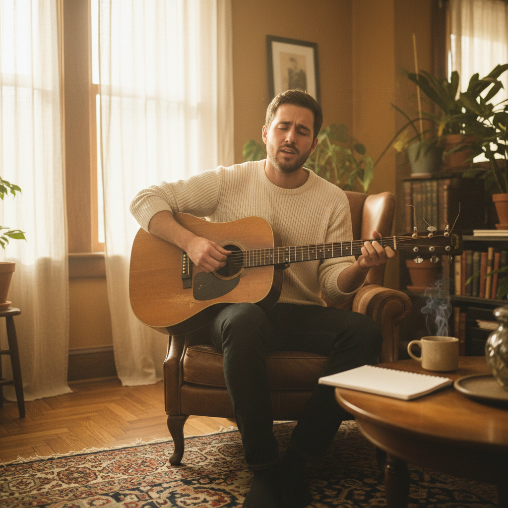 Intimate acoustic performance captured in documentary style photography