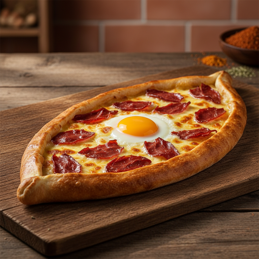 Samsun pidesi, yumurtalı ve kıymalı geleneksel Karadeniz pidesi