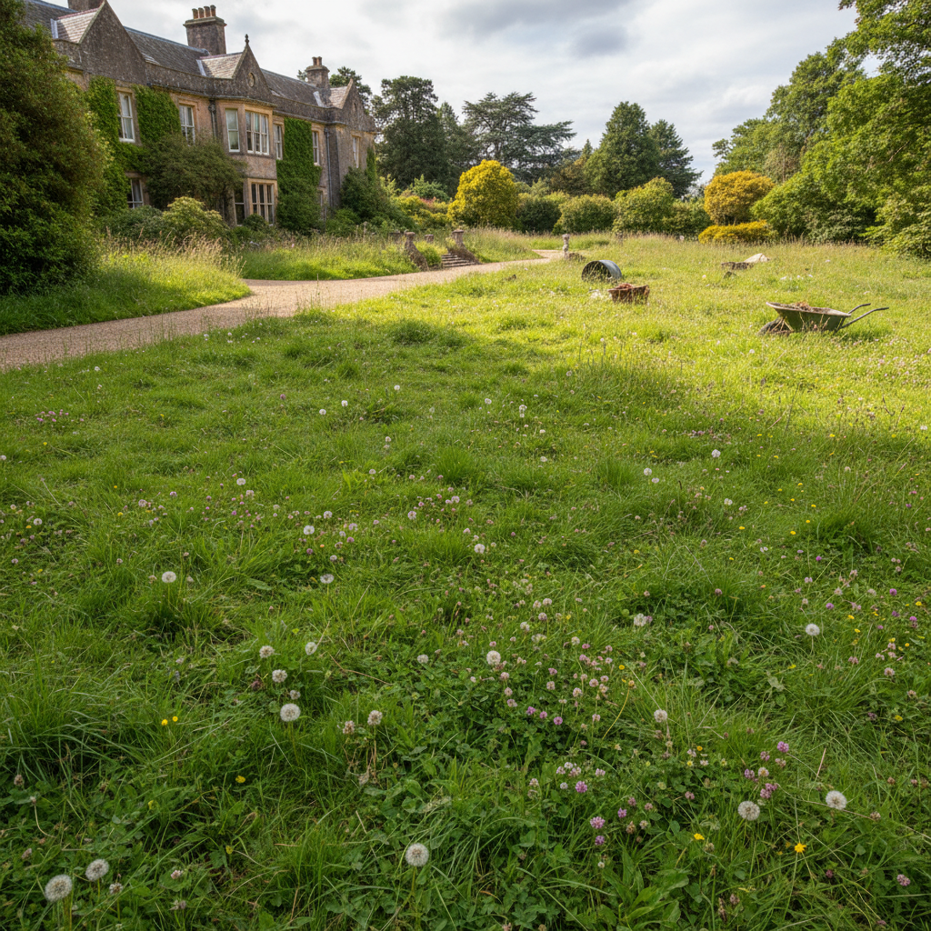 Perfect Bishopscourt lawn with diagonal stripe pattern and crisp edge definition