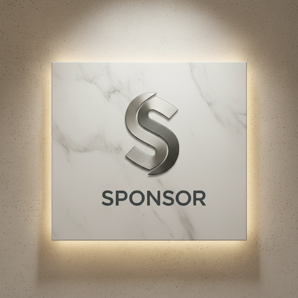 Professional trade show display booth with large custom printed backdrop and signage