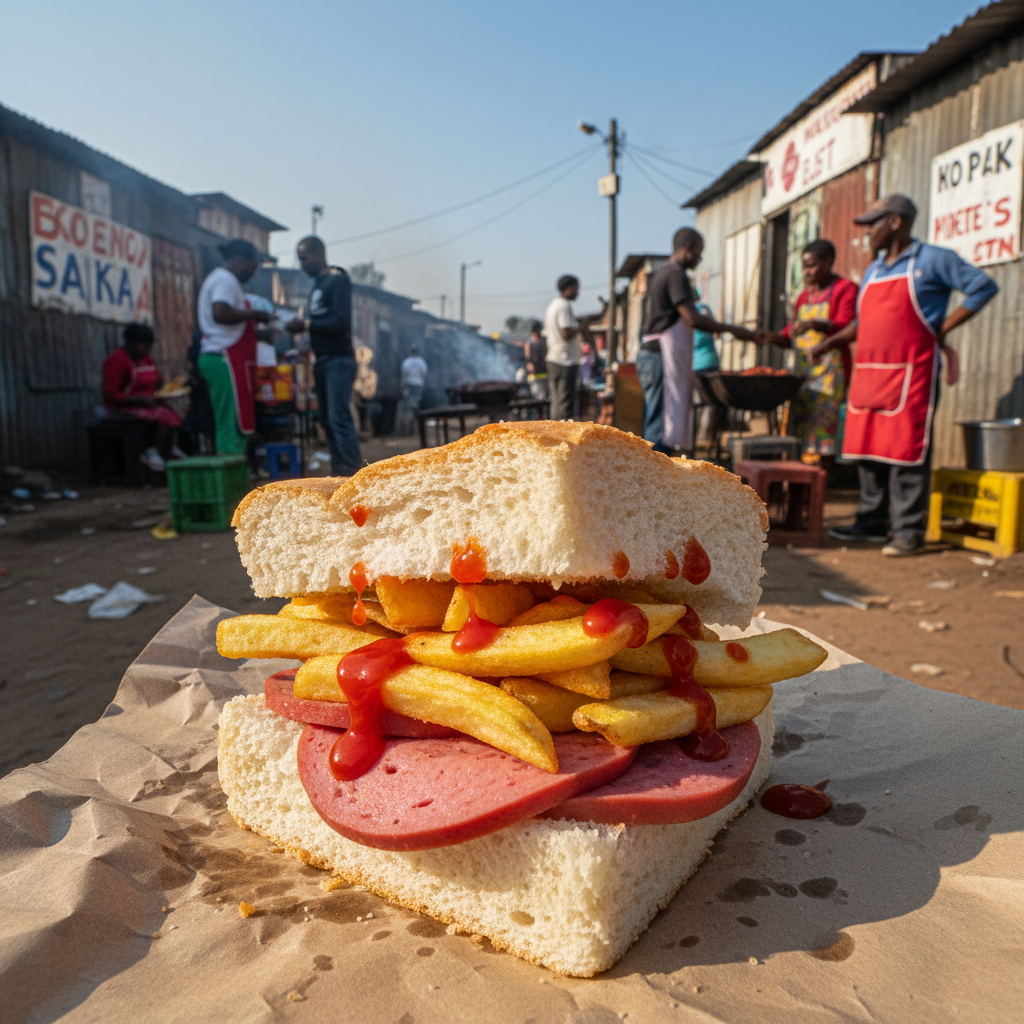 Small kids kota sandwich with chips and vienna sausage