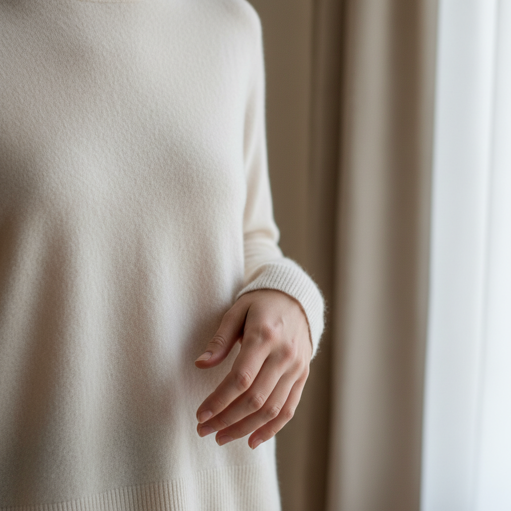 Cashmere sweater texture close-up in dark tone studio