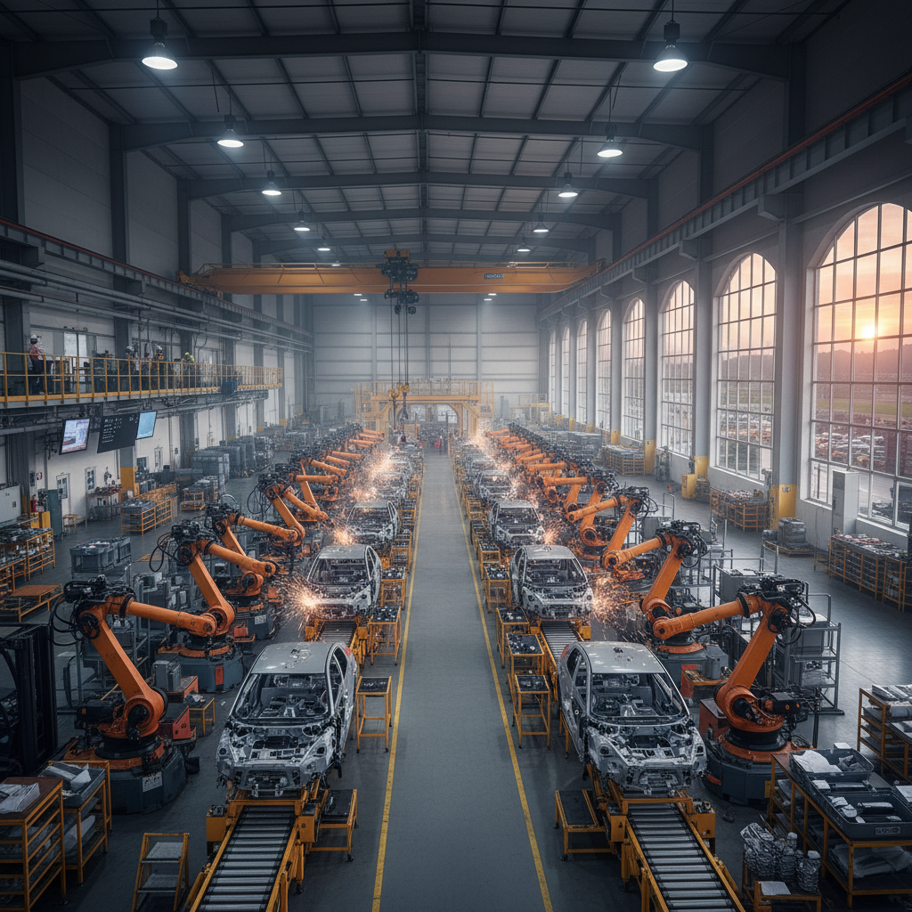 Automotive engineering facility with robotic assembly line