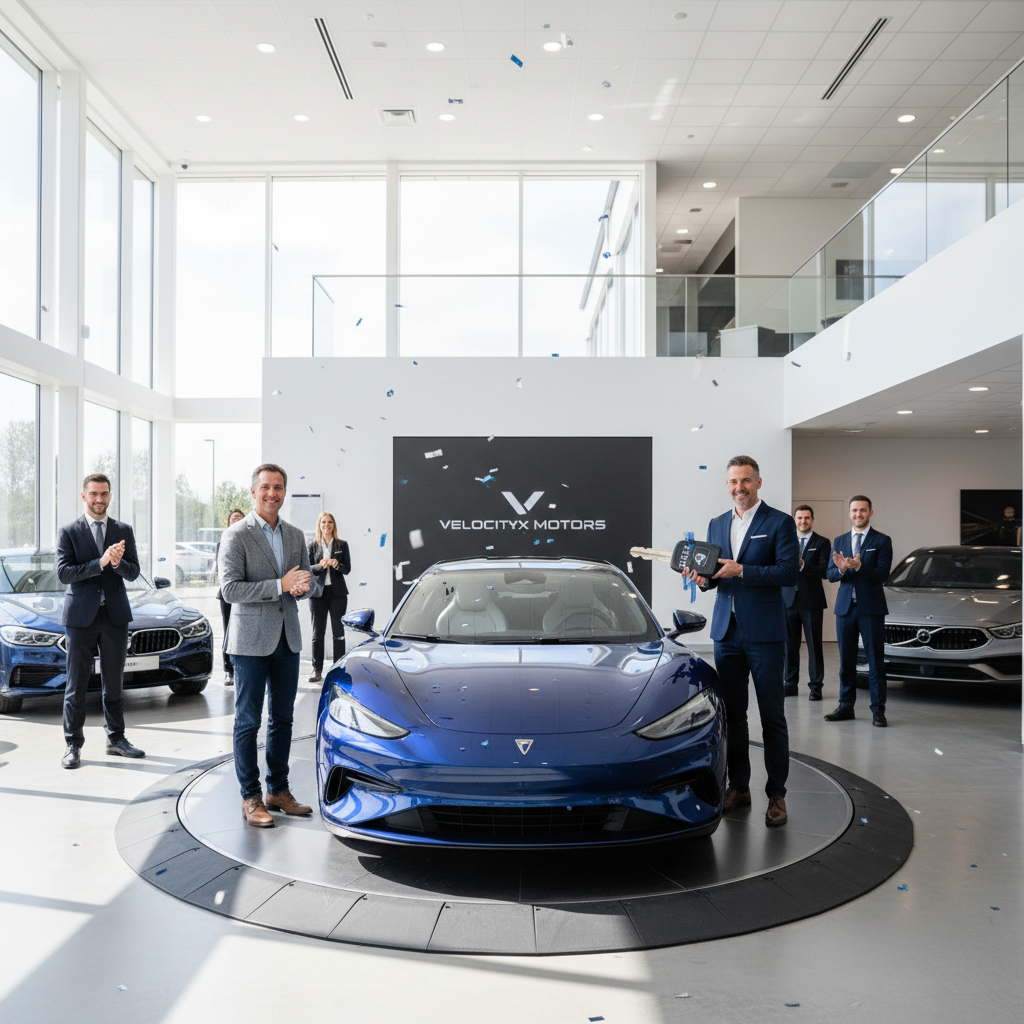 VelocityX Motors private delivery ceremony in showroom