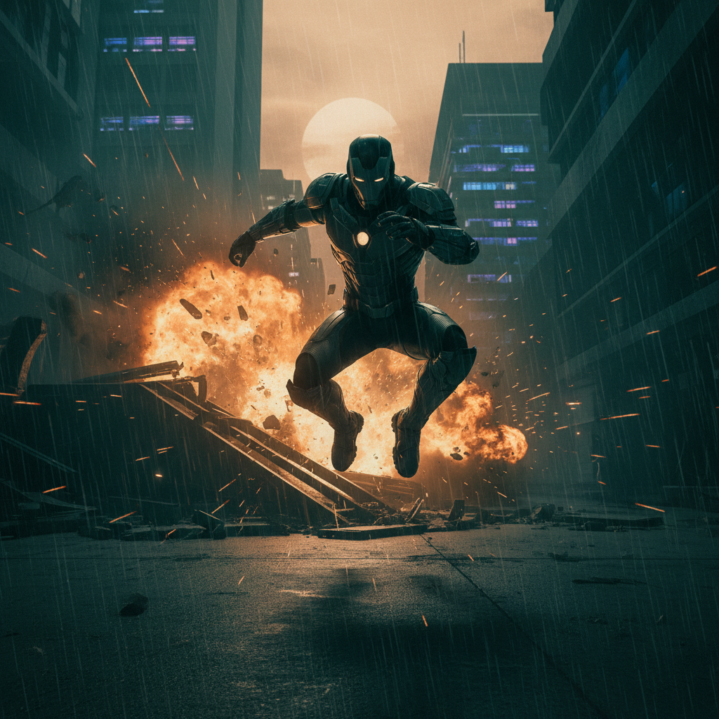 Colorful action film aesthetic