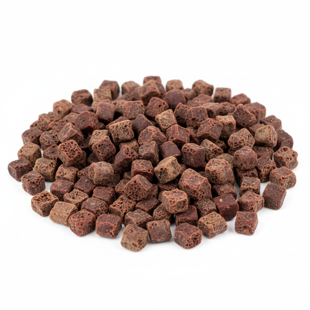 Freeze-dried beef liver dog training treats in small bite-sized pieces