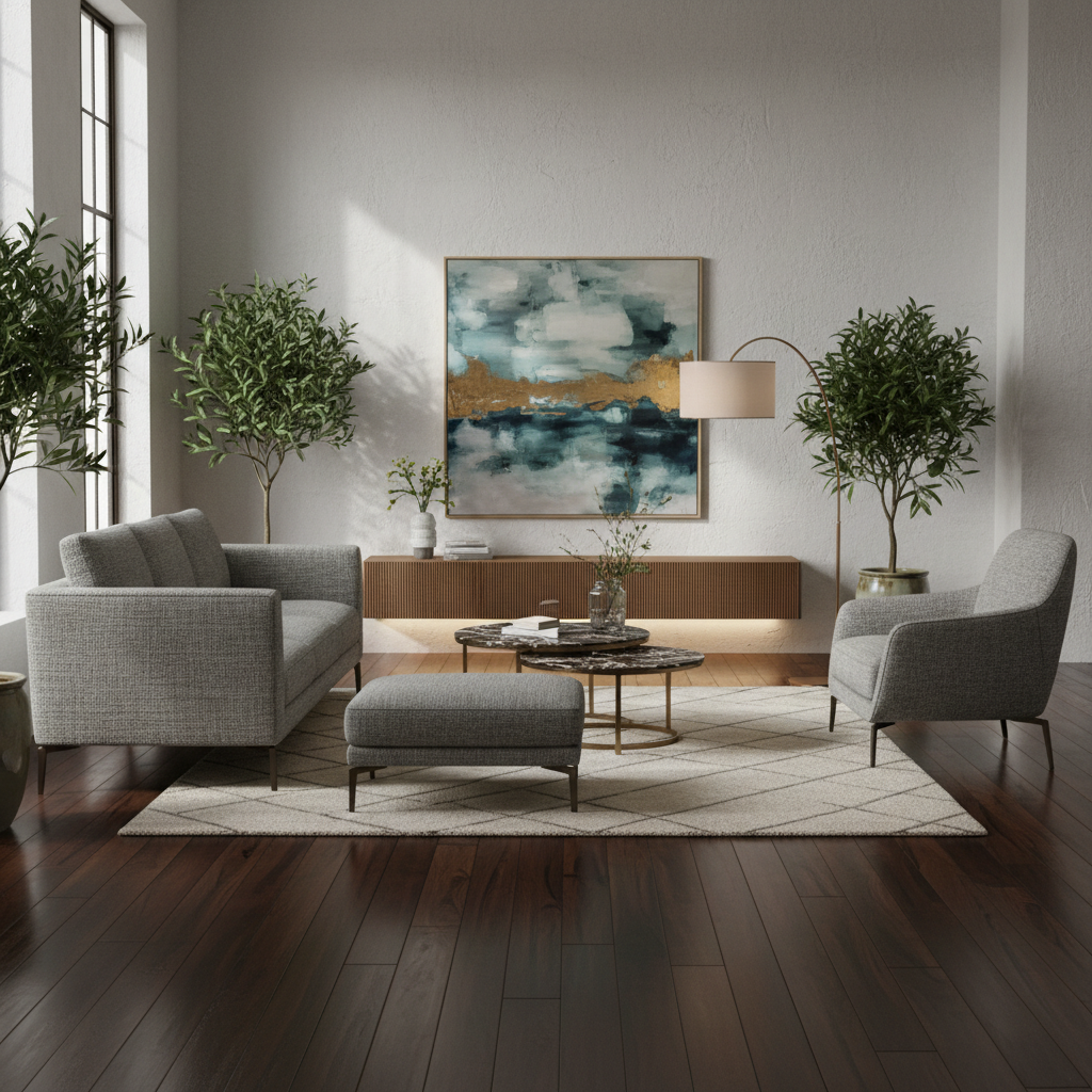 Styled furniture in aspirational setting