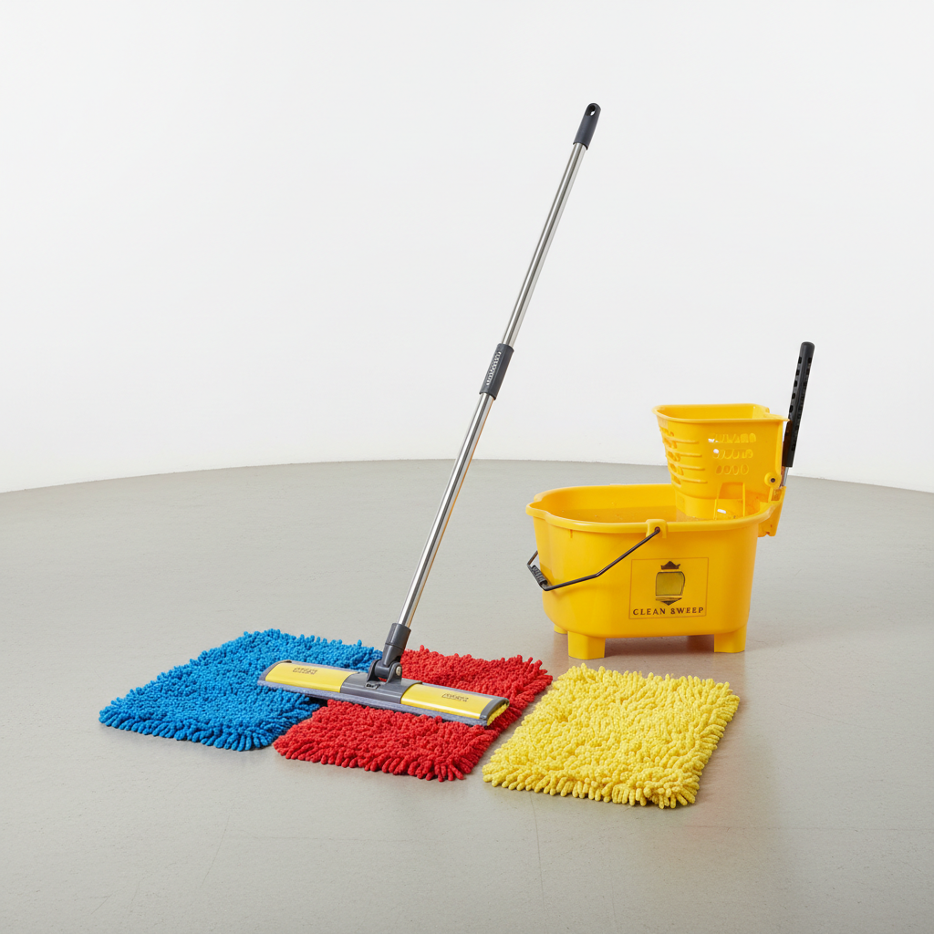 Blue professional window cleaning bucket with dual compartments and tool holders