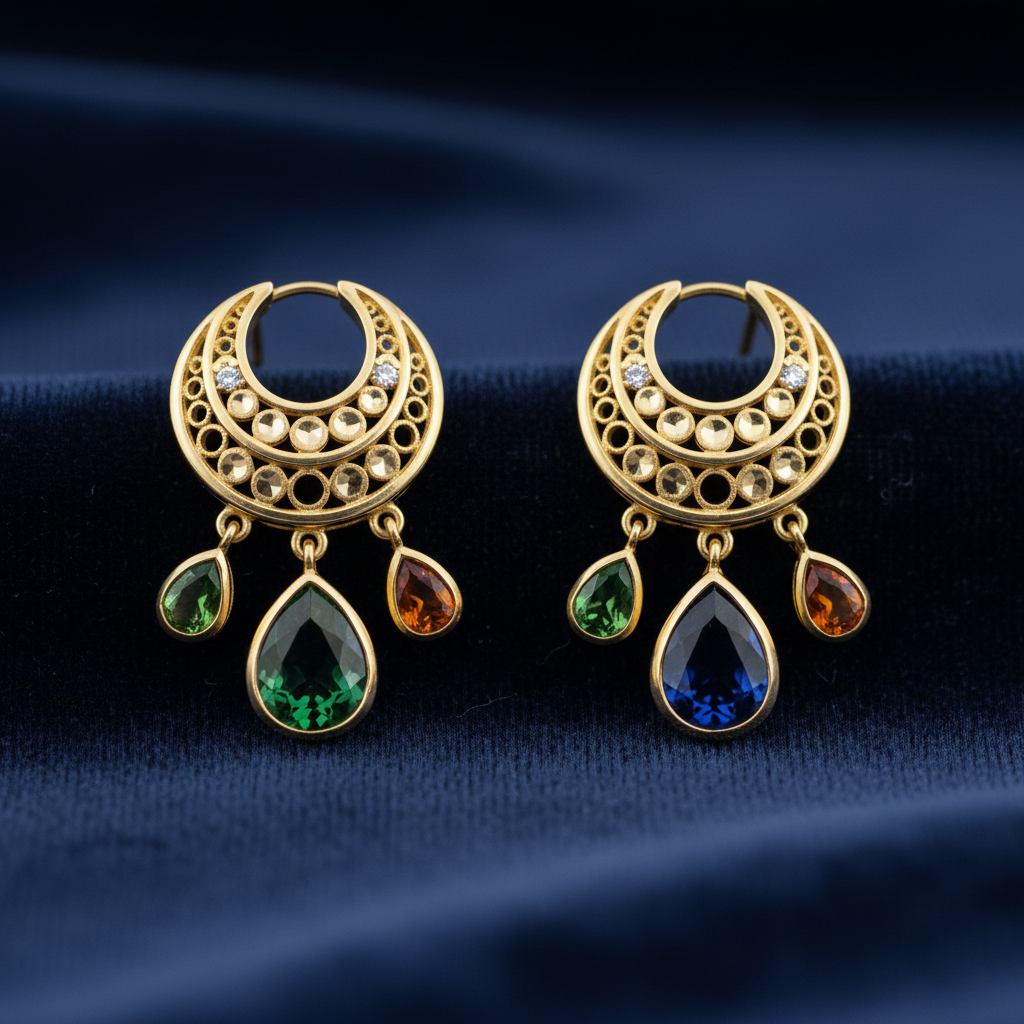 Elegant handmade silver jewelry on dark velvet display, dramatic studio lighting, deep shadows