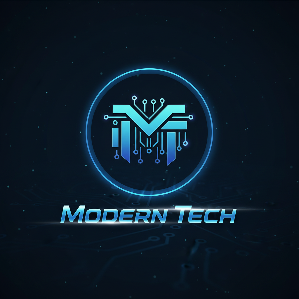 Digital abstract design with electric blue light on dark background, modern tech aesthetic