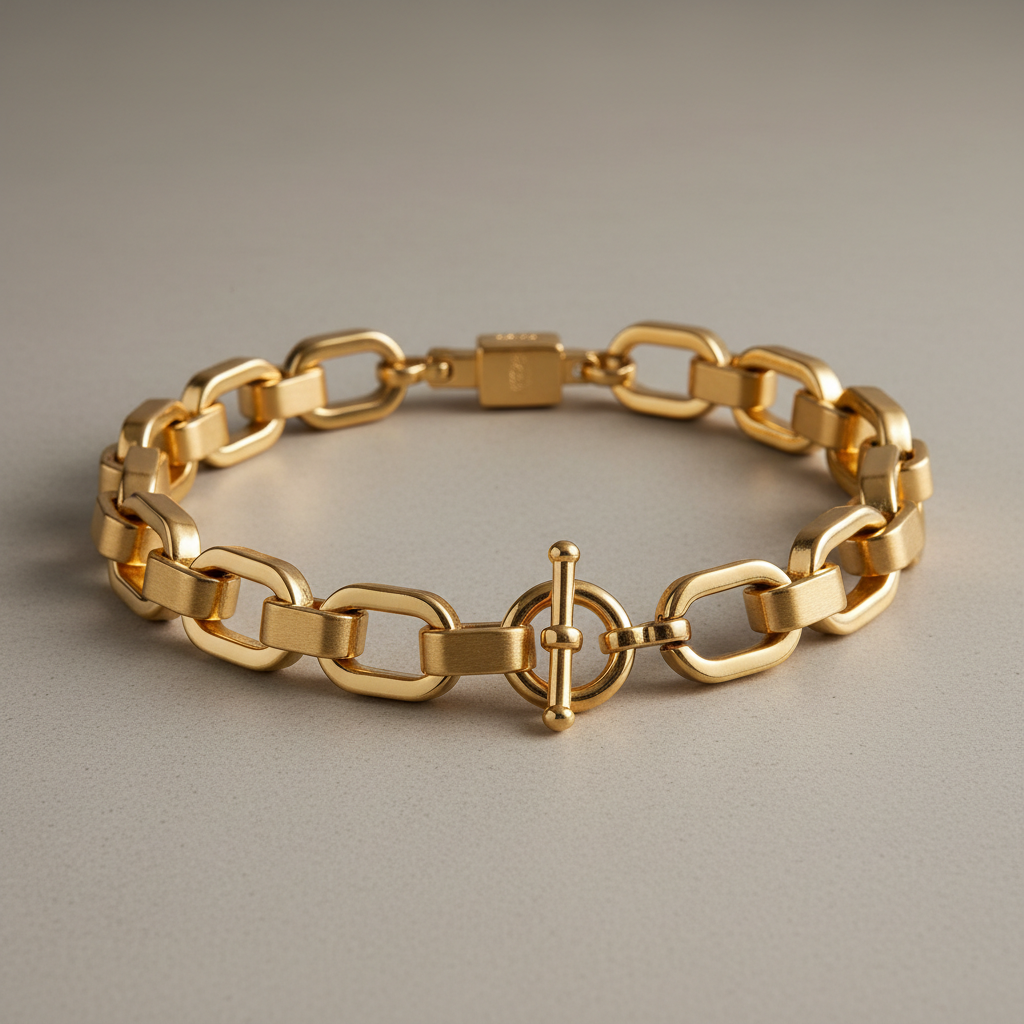Chunky gold chain choker necklace closeup