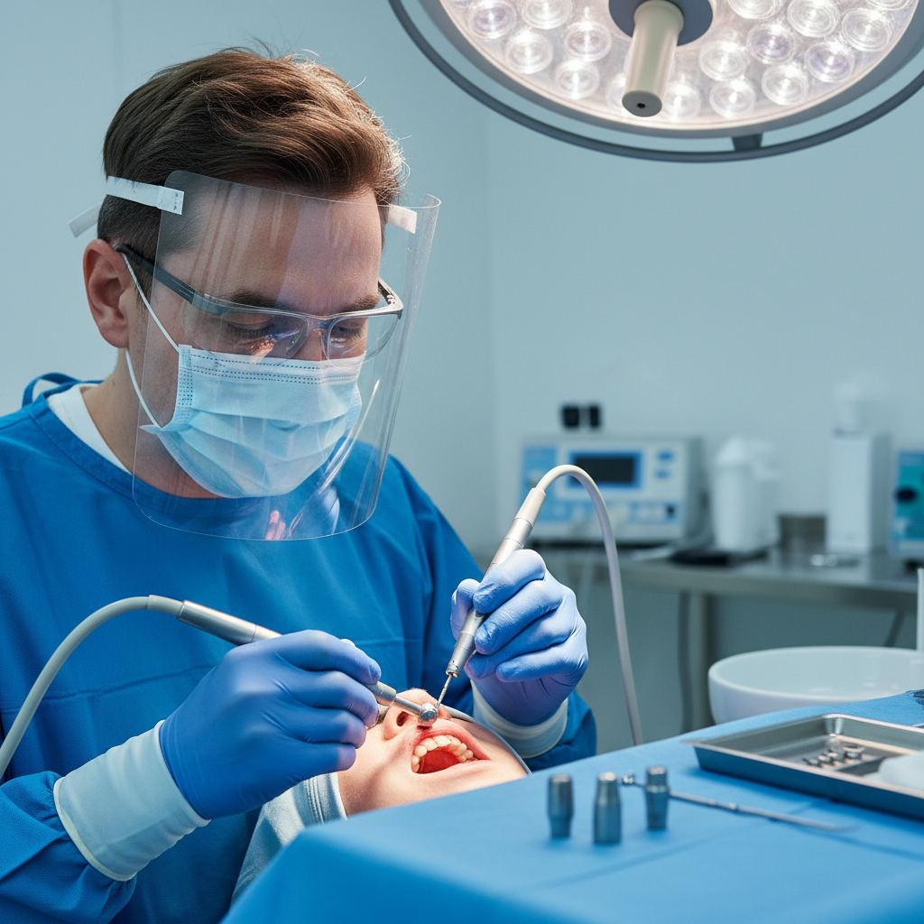 Experienced dentist performing a dental procedure with precision and care