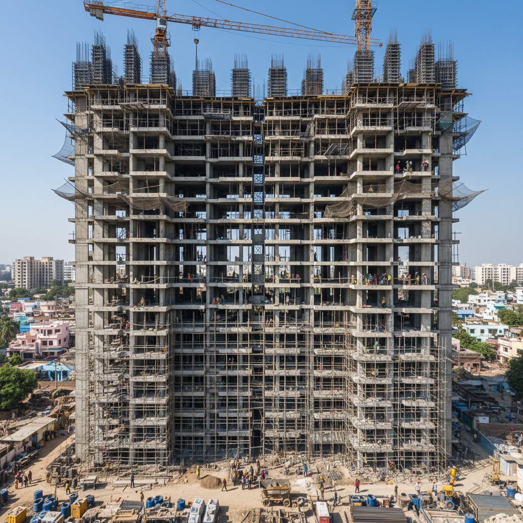 High-rise RCC structure under construction in India