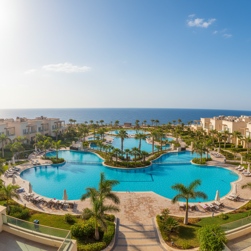 Ain Sokhna resort compounds with pools and sea view