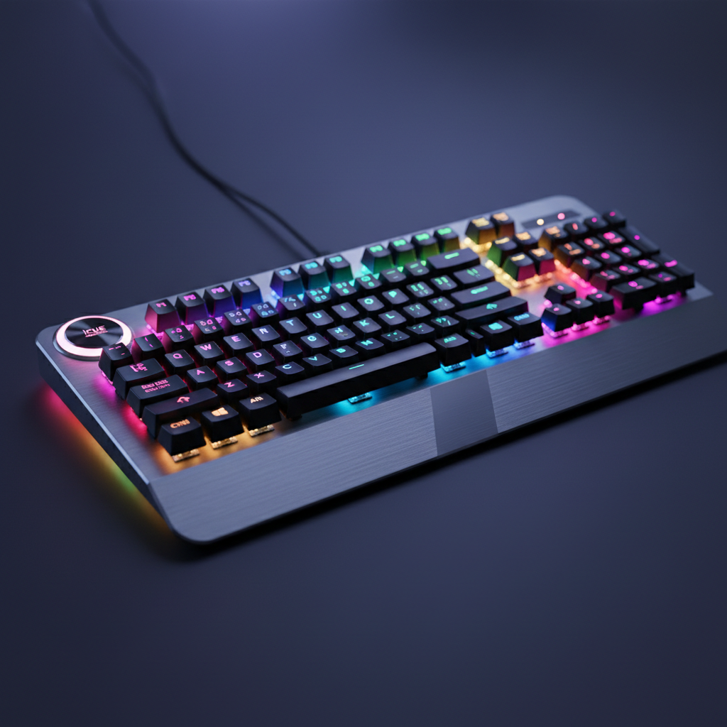 Mechanical Gaming Keyboard product photo on clean neutral background