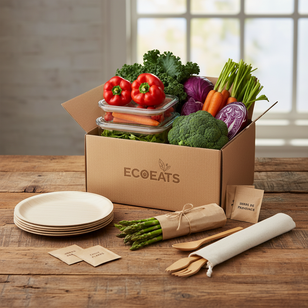 Eco-friendly recyclable packaging for luxury meal kits with natural materials