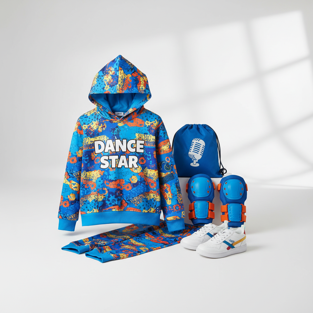 Kids competition dance bundle with matching crew set and protective gear