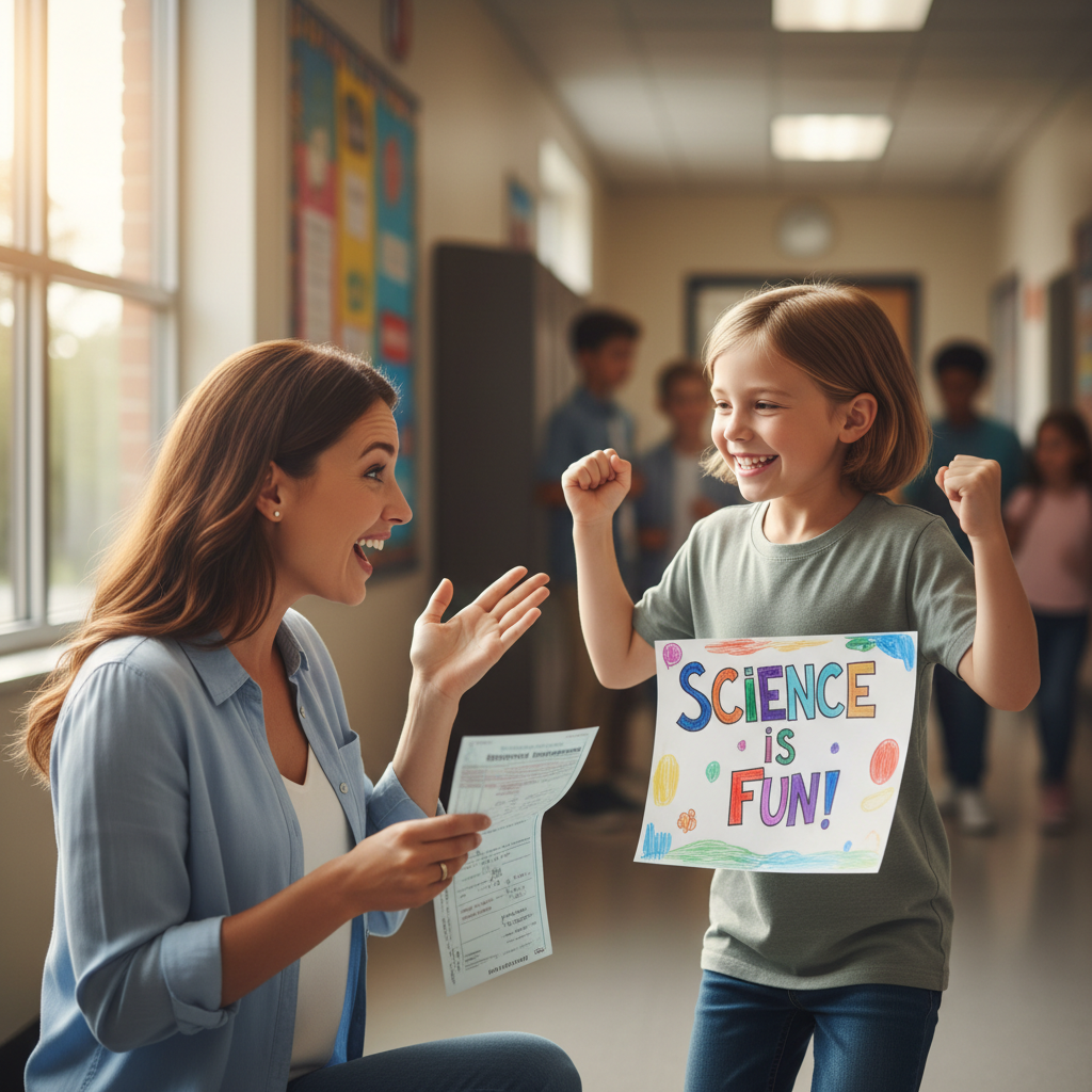 Video testimoni Ibu Sarah Wijaya, orang tua siswa kelas 5 SD, berbagi pengalaman tentang peningkatan prestasi akademik dan antusiasme belajar anak