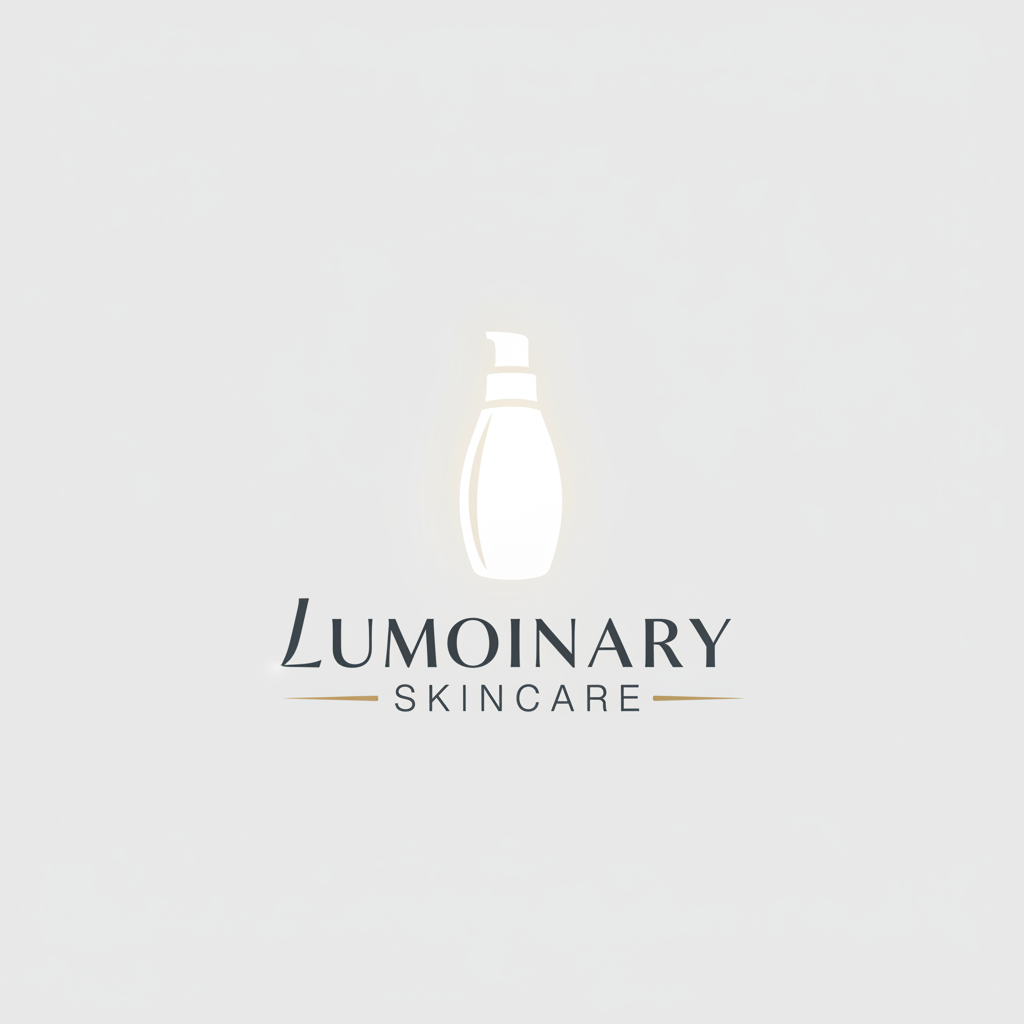 Luminary Skincare brand logo — minimalist white bottle on clean background