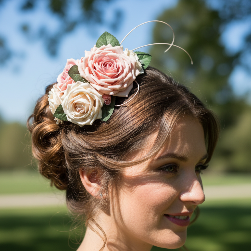 Priya, bride with elegant updo at outdoor reception