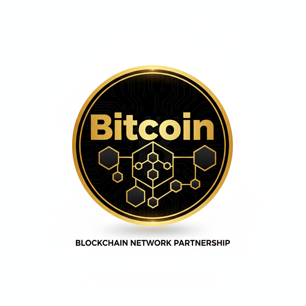 Bitcoin blockchain network partnership logo