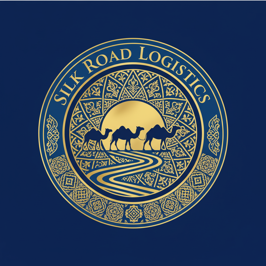 Логотип Silk Road Logistics - стилизованная дорога с грузовиком