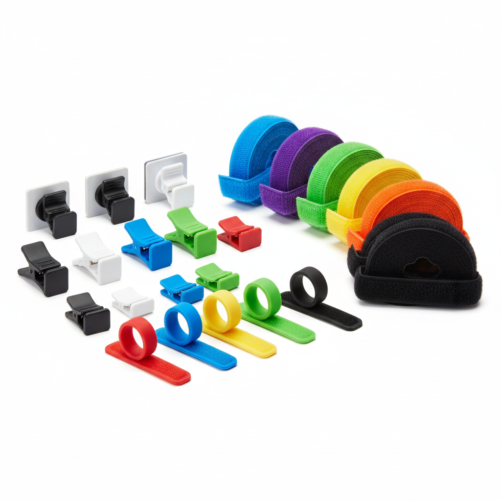 Cable Hide Kit showing cord management clips and channels