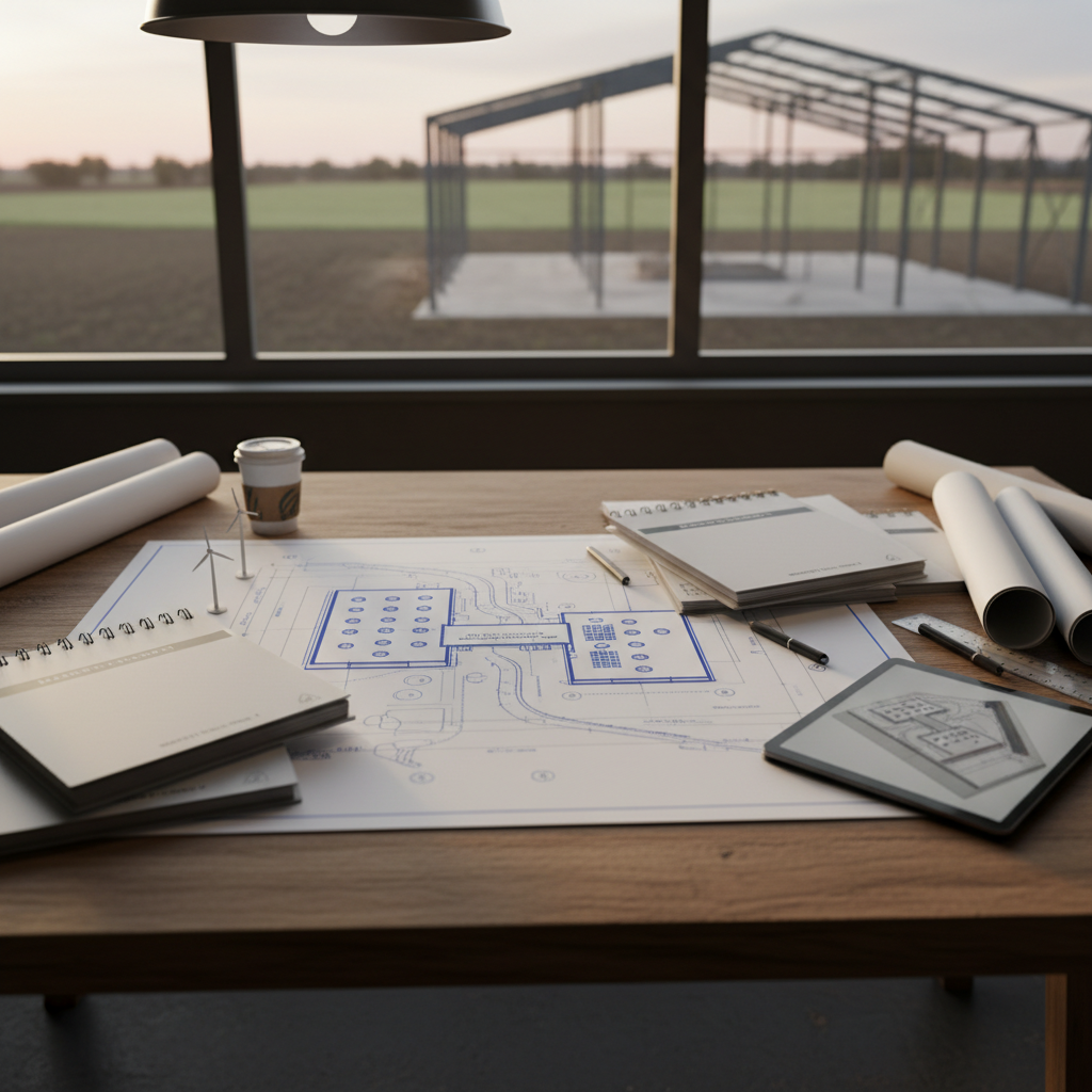 Architectural blueprints and design planning
