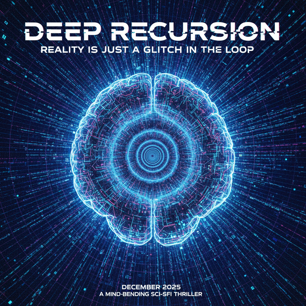 Deep Recursion movie poster with digital grid pattern