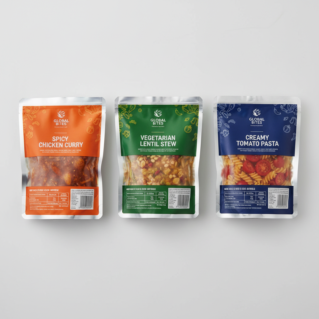 Ready-to-eat food products in retort flexible packaging with extended shelf life