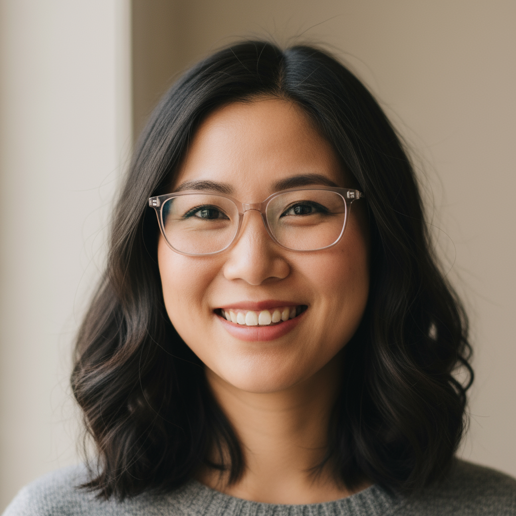 Professional woman with warm smile in business casual attire