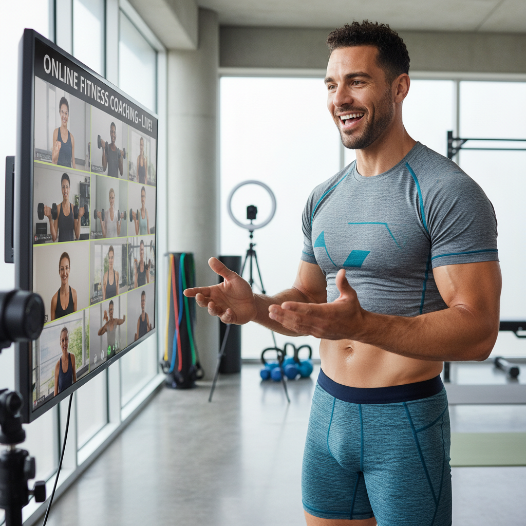 Jordan Castillo, online fitness coach, athletic man with confident expression