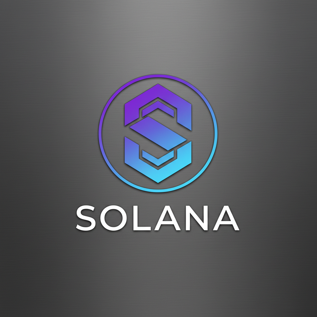 Solana blockchain logo with gradient purple and cyan colors
