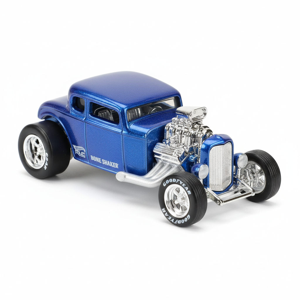 Blue Bone Shaker RLC exclusive die-cast car with premium packaging