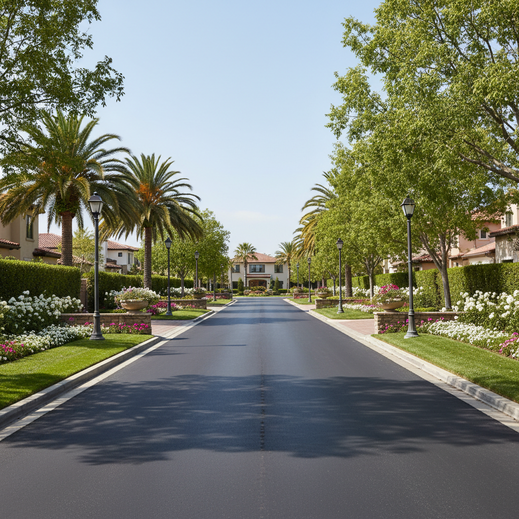 Well-maintained HOA community driveway meeting association standards