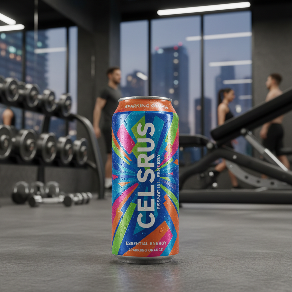 Celsius fitness energy drink can in sparkling watermelon flavor