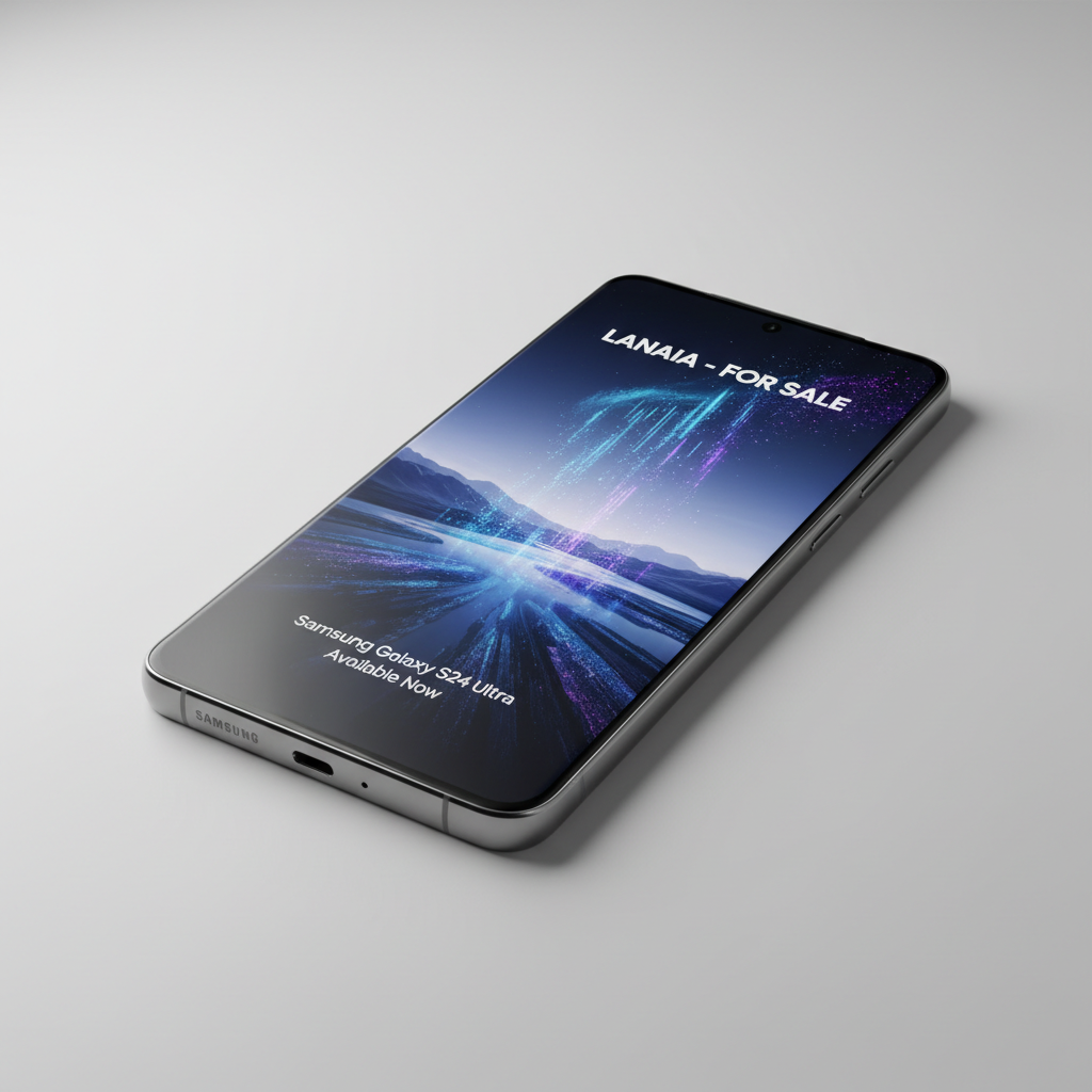 Samsung Galaxy S24 Ultra sur surface blanche lumineuse