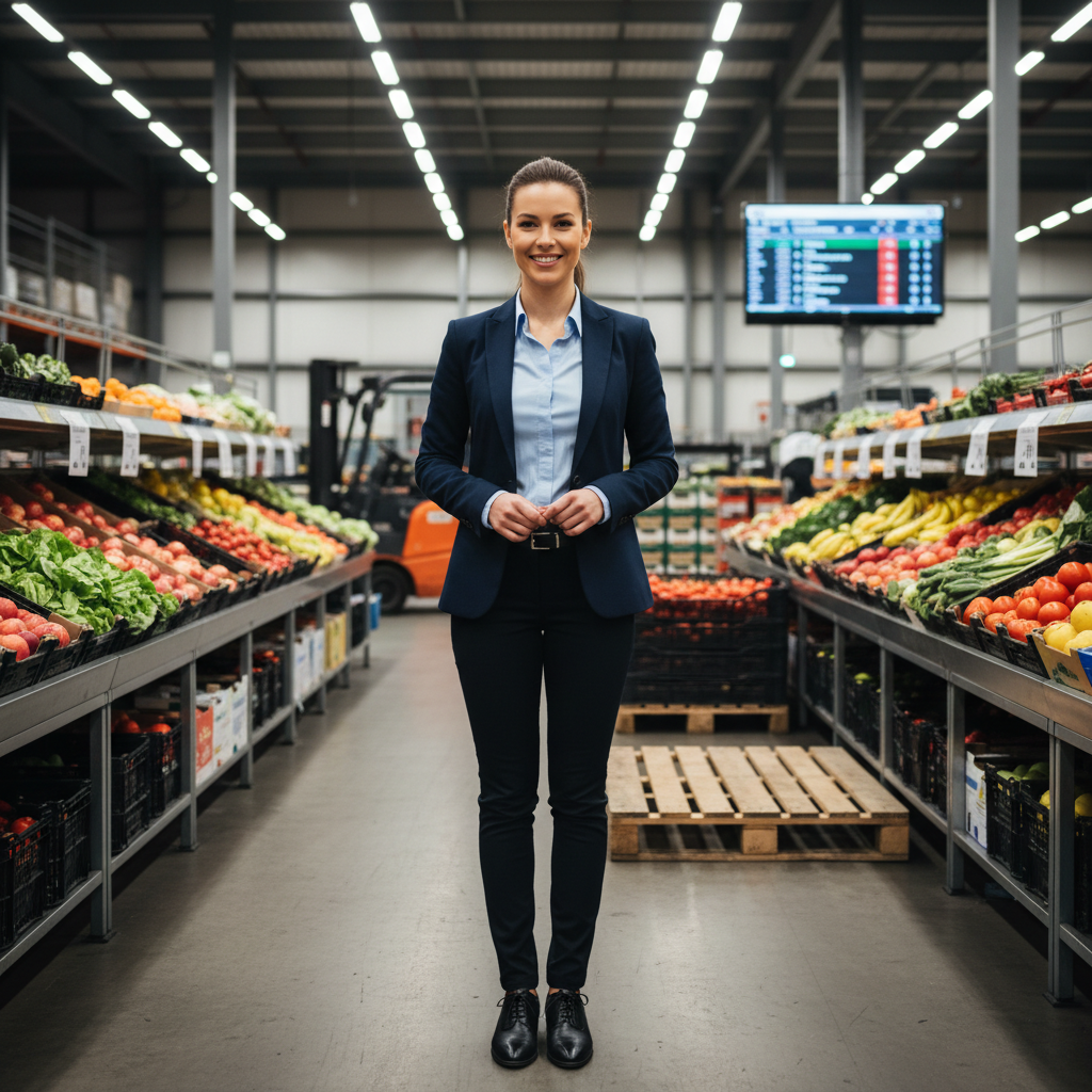 Isabelle Maren, founder of Saffron and Co., standing in a sunlit kitchen with fresh produce