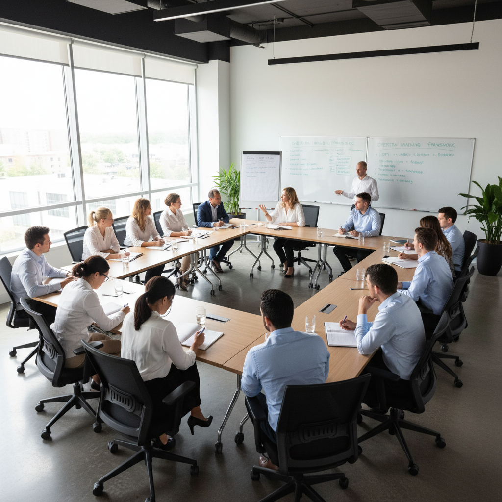 Business professionals in a meeting room