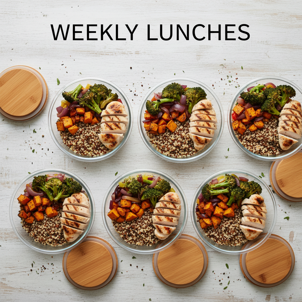Vegetables and grains in rustic bowls, earthy tones, overhead shot