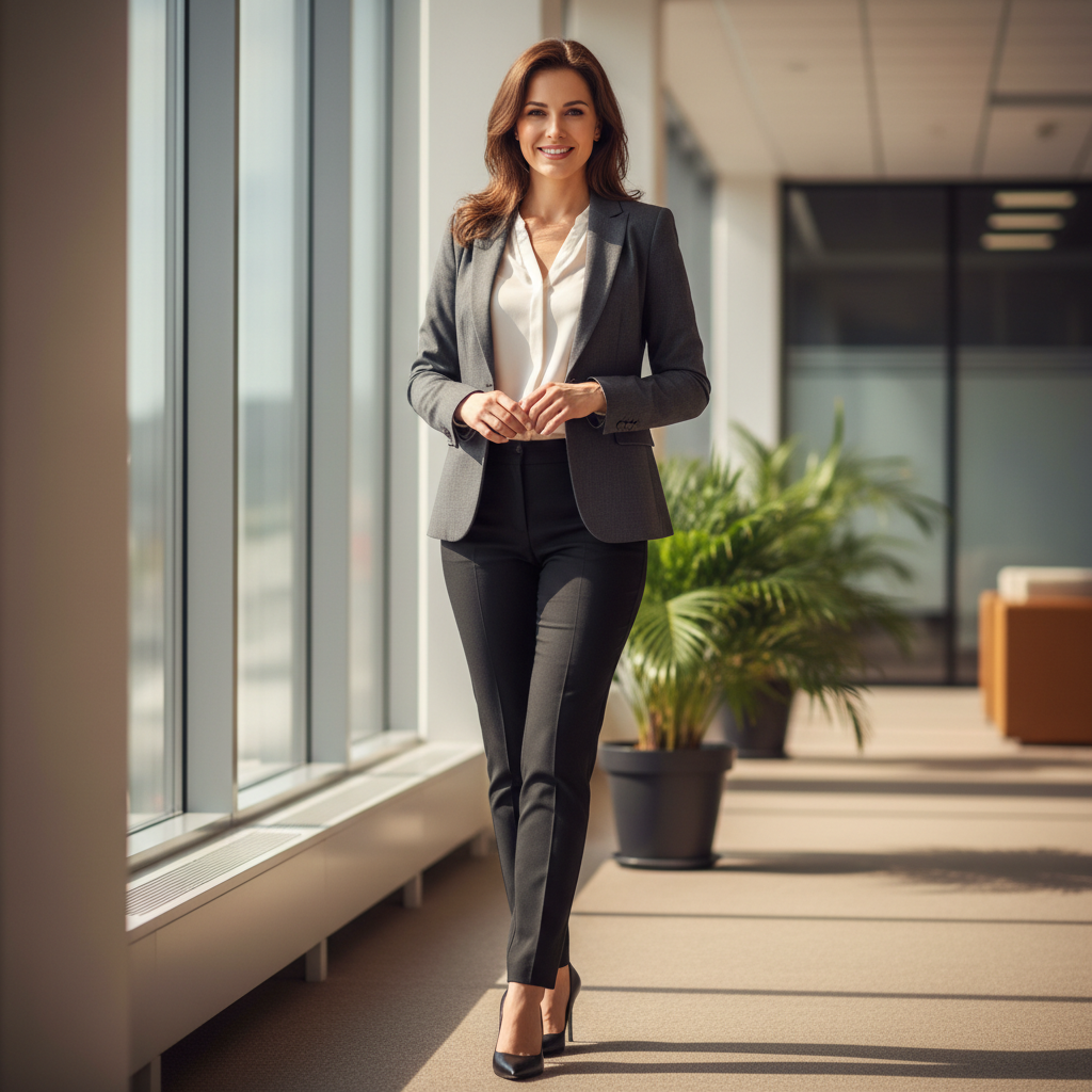 Sandra Beaumont, wholesale buyer, professional woman with confident expression