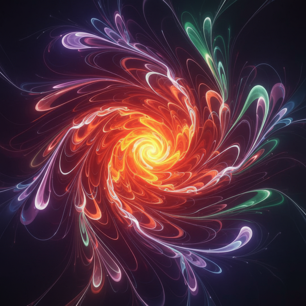Heat energy visualization with orange thermal gradient on dark background