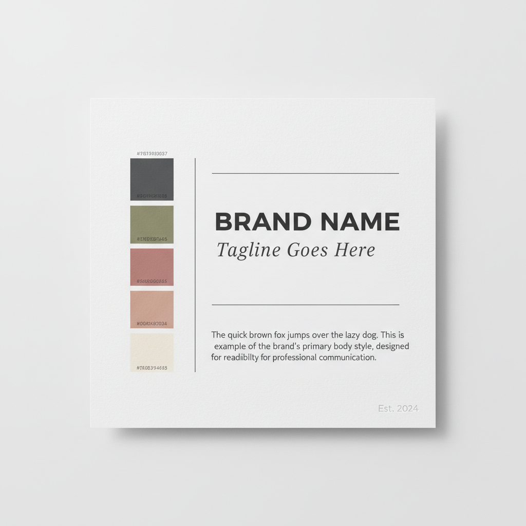 Colorful paint swatches and brand color palettes on a clean white surface