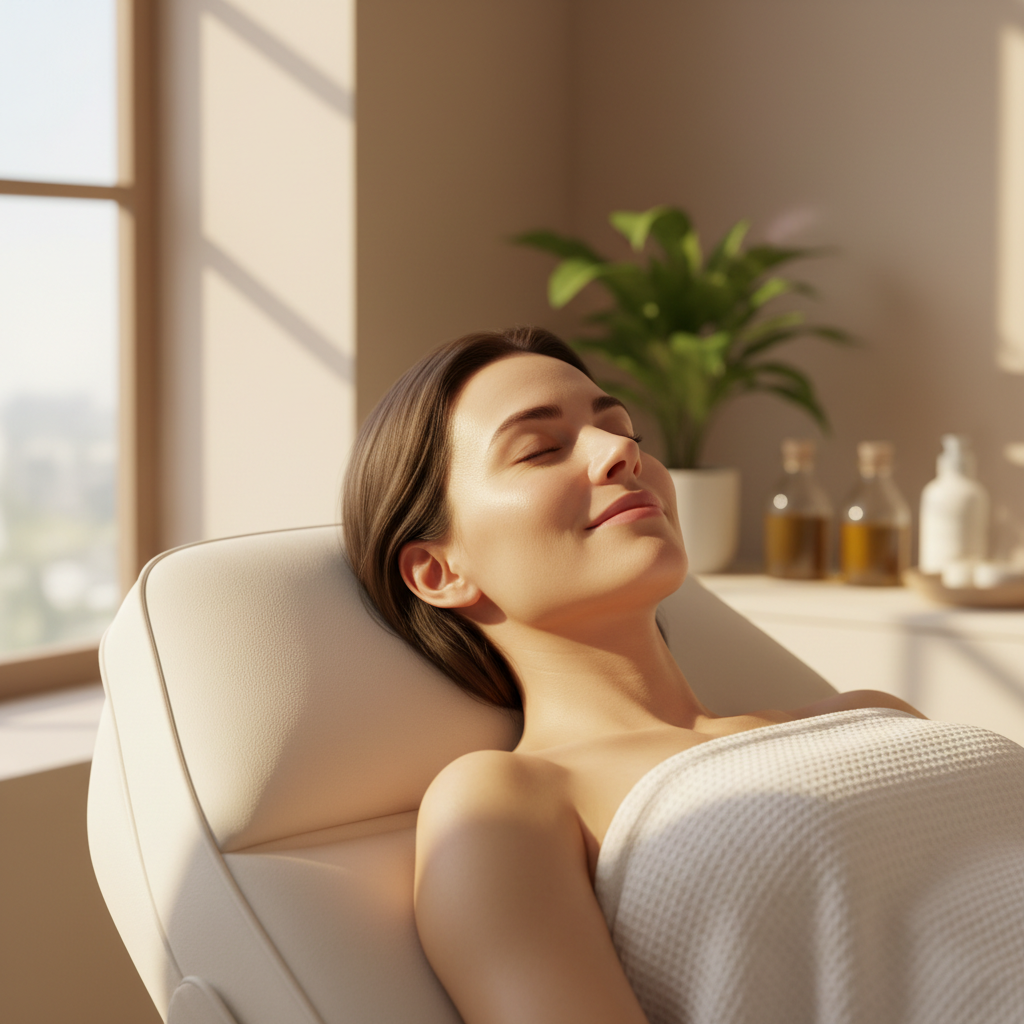 Close-up of golden healing light on skin, warm amber tones, medical wellness aesthetic