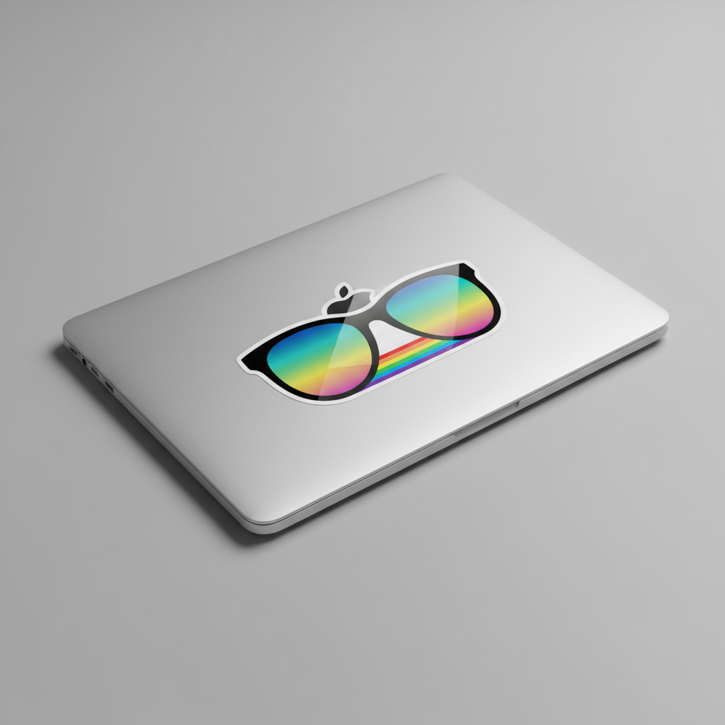 Sunglasses sticker on MacBook